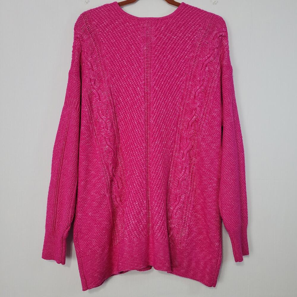 Lane Bryant V Neck Cable Knit Sweater size 18/20 Pink Classic Preppy New - Picture 7 of 7